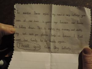 Amy Lafferty handwritten letter to Minister